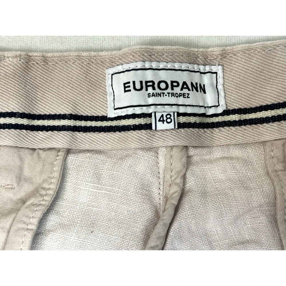 Europann Men's Dylan 100% Linen‎ Pant Trouser Pale Size US 40